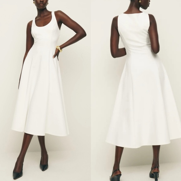 REFORMATION Mikol Knit Dress WHITE NEW - Picture 3 of 9